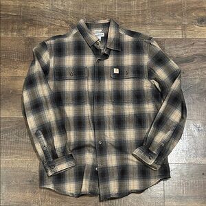 Carhartt Men's Plaid Button-Down Shirt - Black and Tan